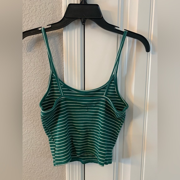 American Eagle outfitters AEO tank top. Green and white stripes. size small - Picture 2 of 3